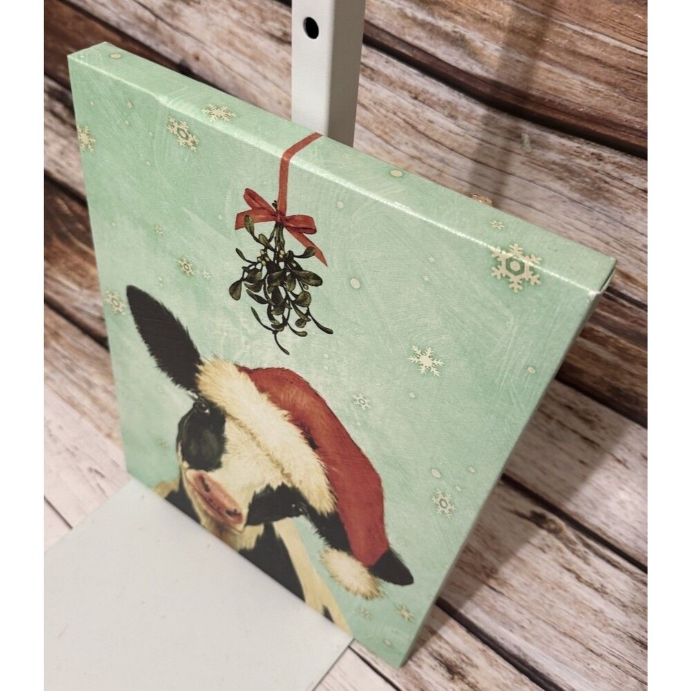 Kirkland Animal Christmas Cow Canvas 16” X 11.5” - Picture 3 of 6